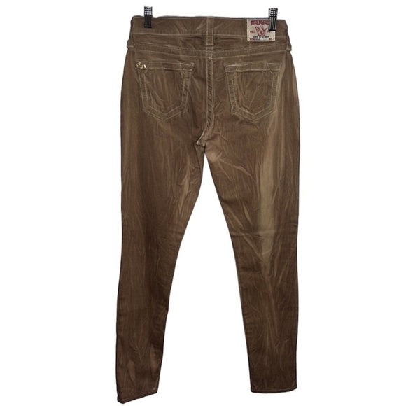 True Religion Halle Super Skinny Tan Gold Wash Jeans Sz 27 - Picture 5 of 5
